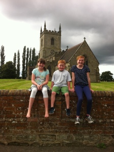 Offspring on Swepstone Church wall. Dad's ashes are here.